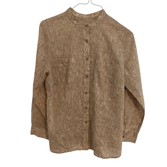 Michael Kors Tops - Michael Kors Blouse Womens 14W Beige Abstract Office Lightweight Career Wear